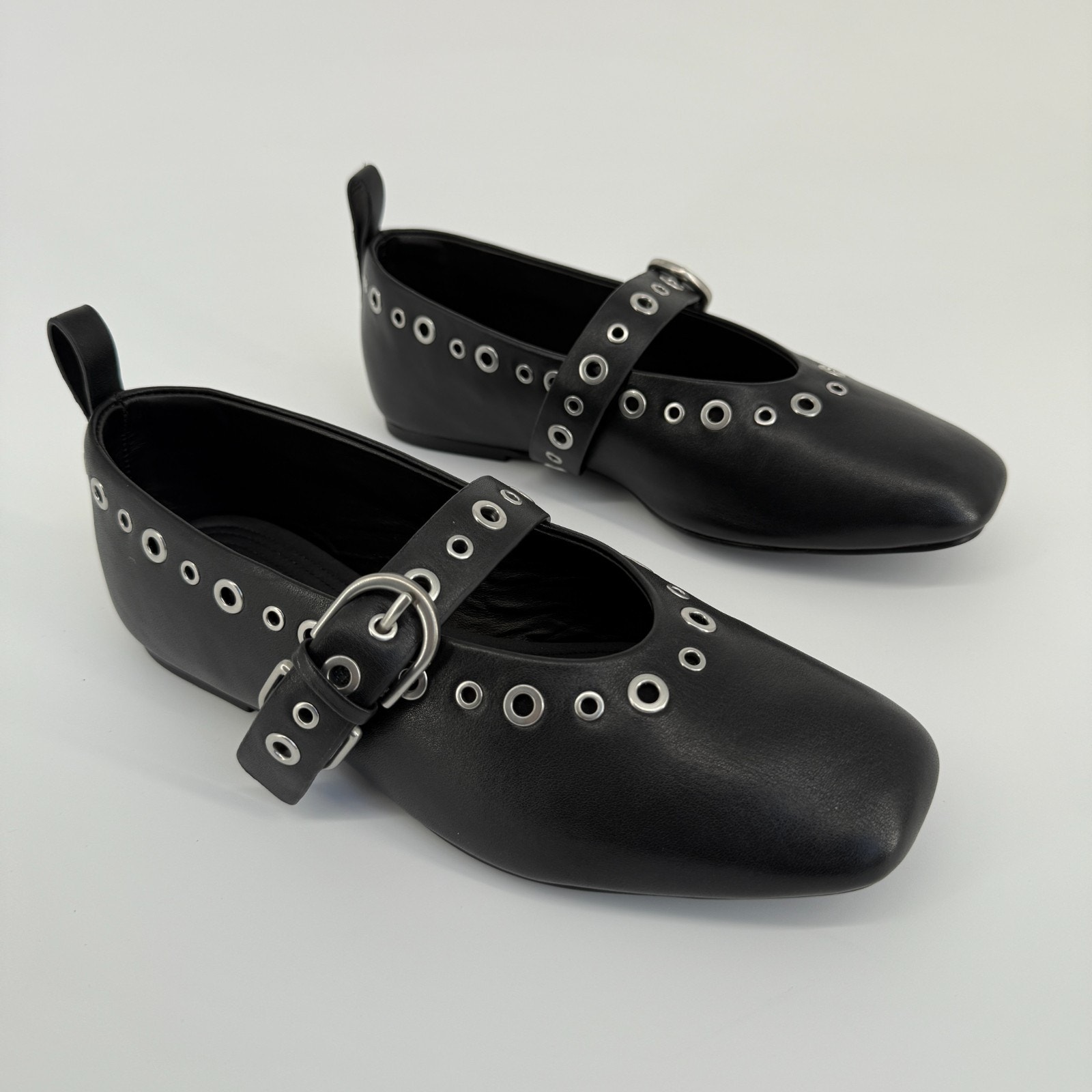 Rag & Bone Spire Mary Jane Flat Size 7.5 8 Eu 38 Grommets Ballet Punk Rock Biker